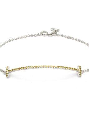 TIFFANY&Co. T Smile Bracelet - 18K White Gold Yellow Sapphire Bracelet
